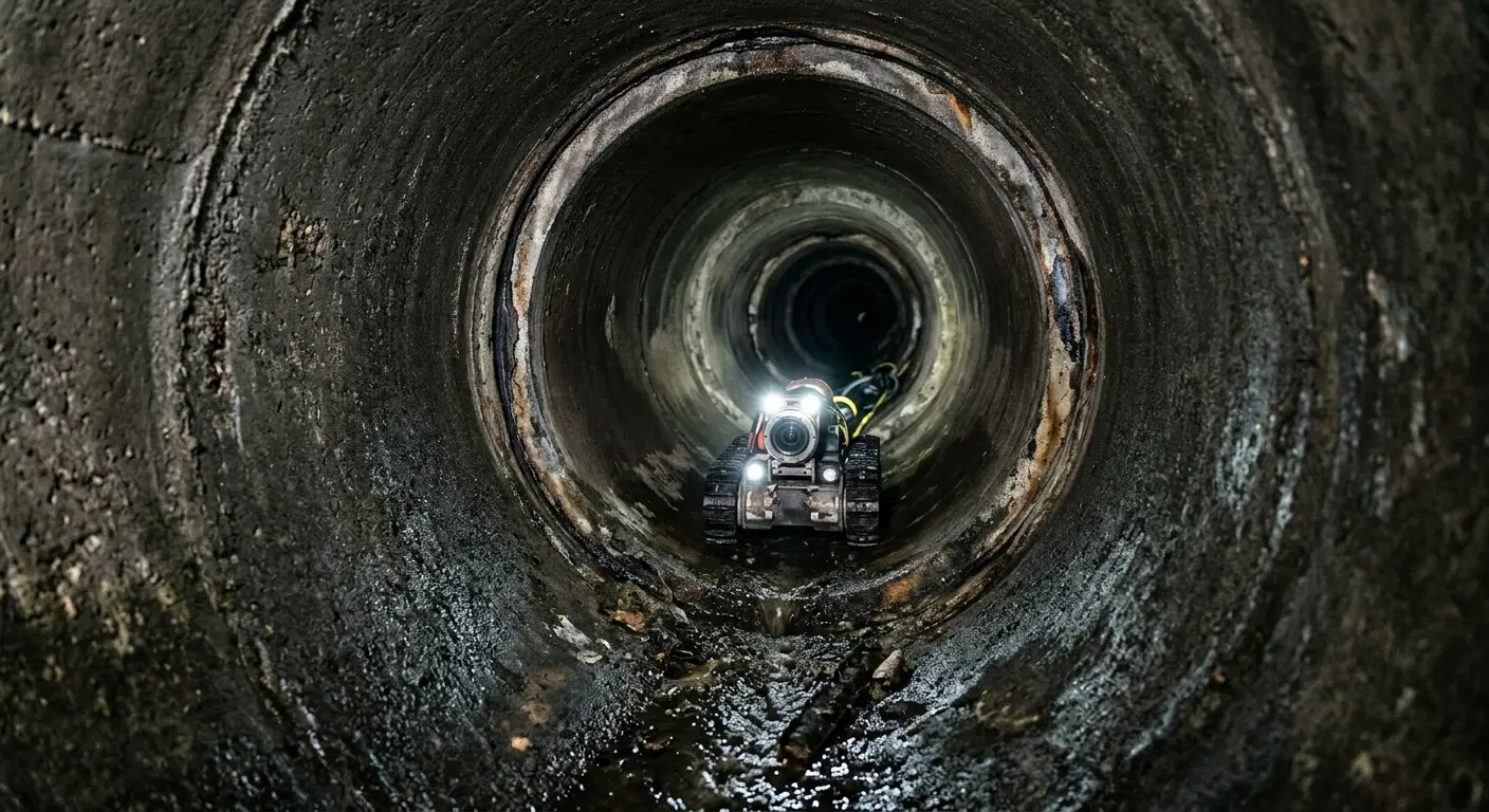 Robotic sewer camera inspecting pipe interior for Drain Snake Service in Winter Garden